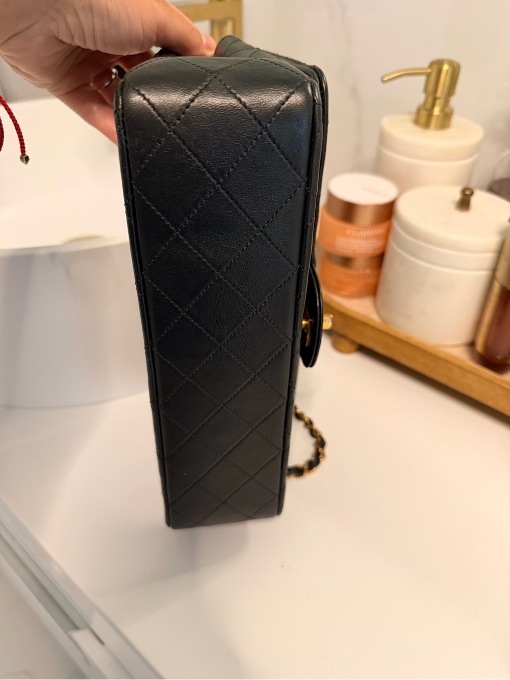 CHANEL Black Quilted Lambskin Shoulder Bag with Gold Hardware - Picture 3 of 12